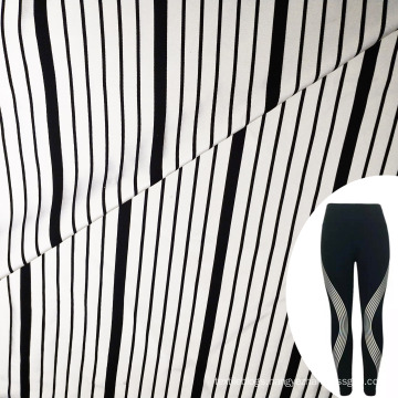 dry wicking polyester 73 spandex 27 silver shiny stripes fabric for leggings